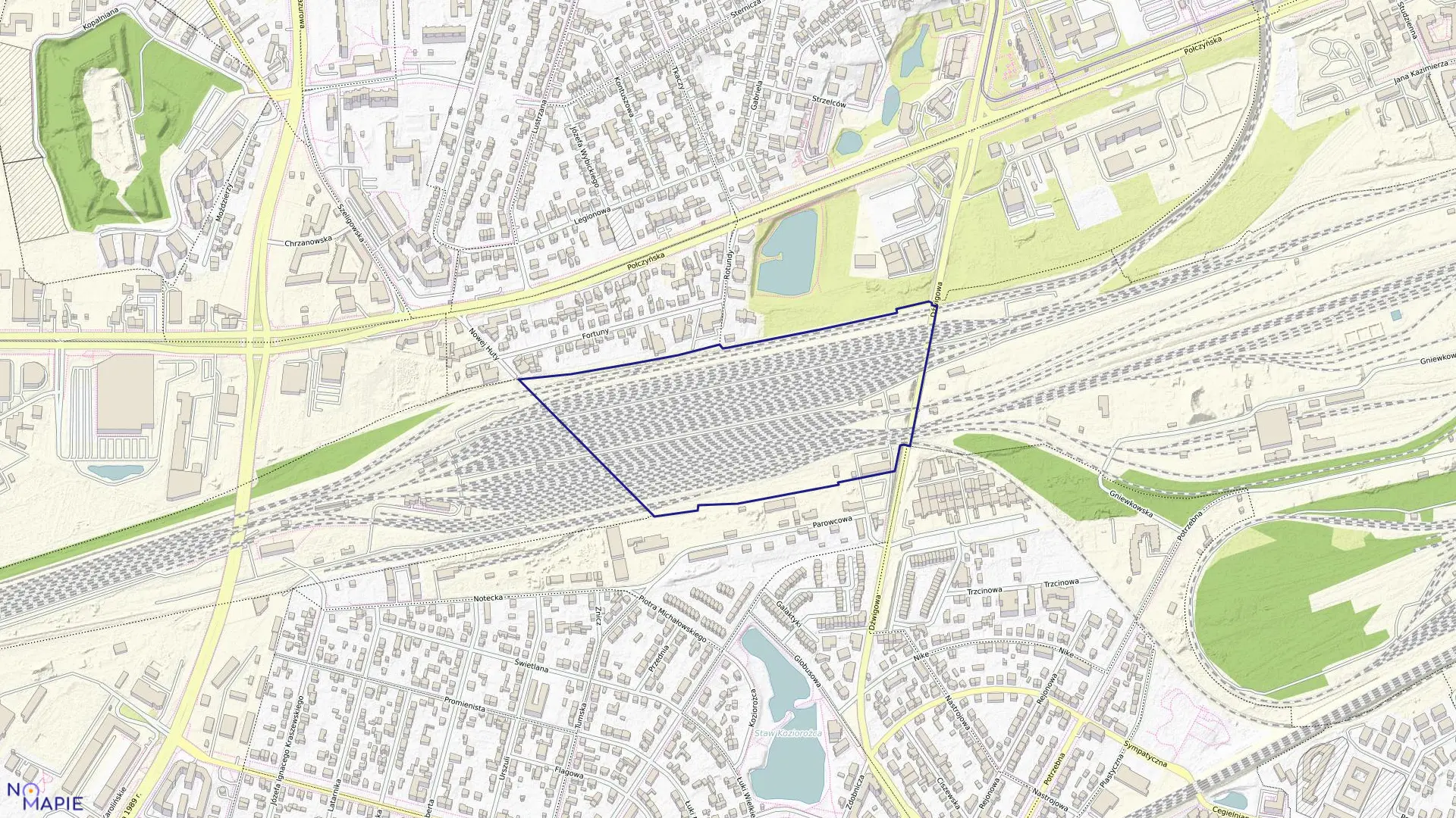 Mapa obrębu 6-14-02 w mieście Warszawa