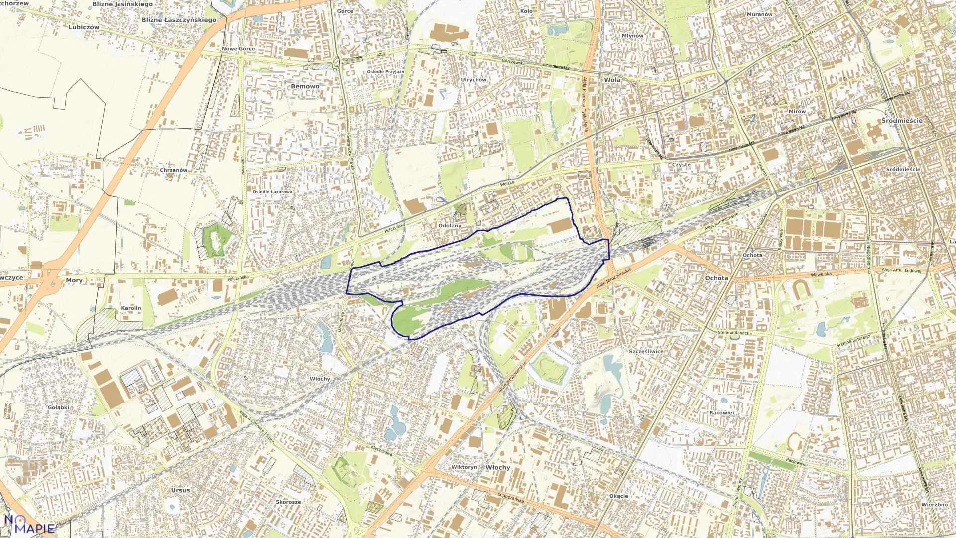 Mapa obrębu 6-14-03 w mieście Warszawa