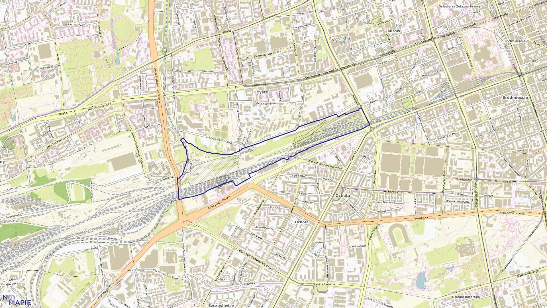 Mapa obrębu 6-14-04 w mieście Warszawa