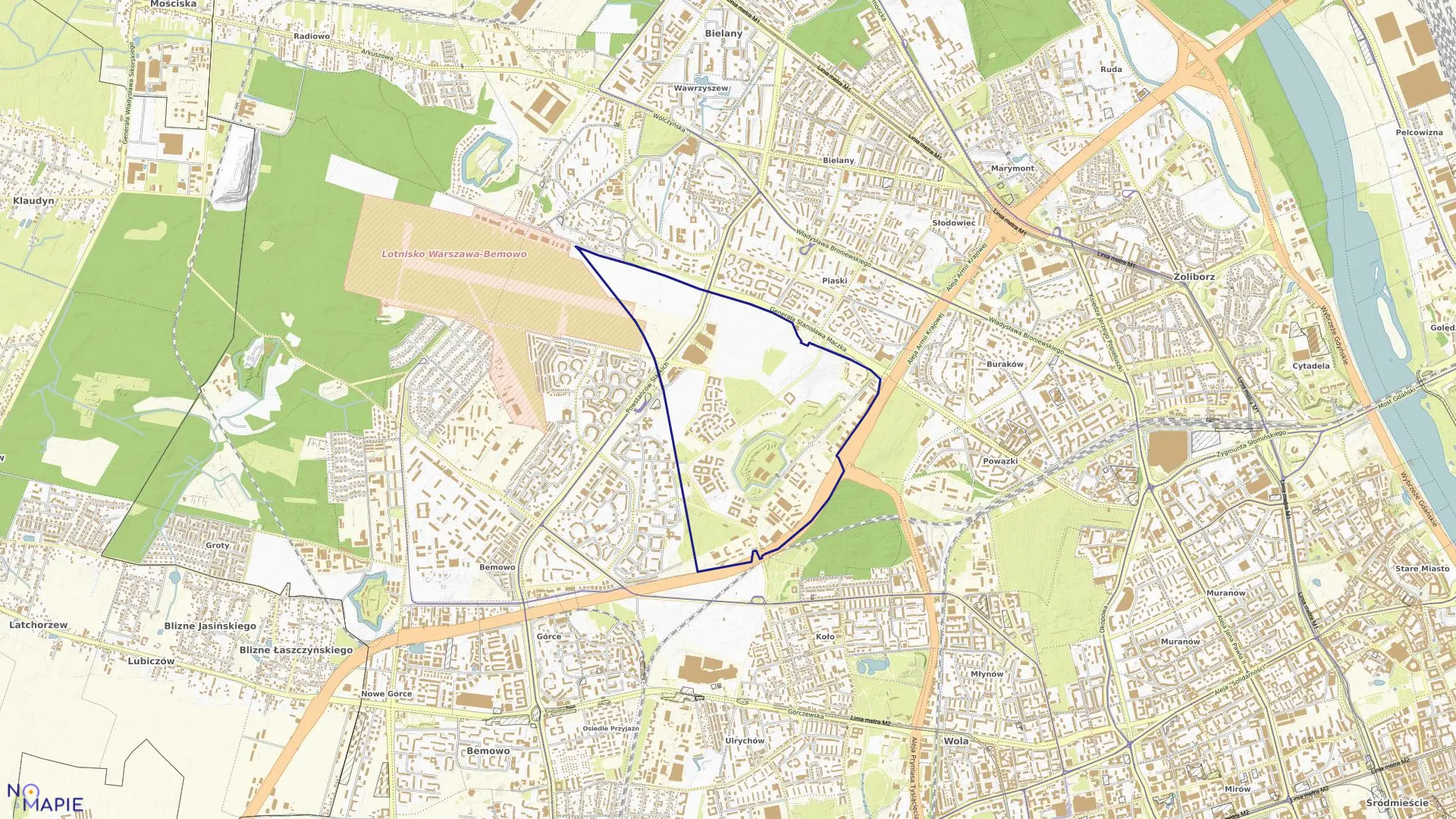 Mapa obrębu 6-15-01 w mieście Warszawa