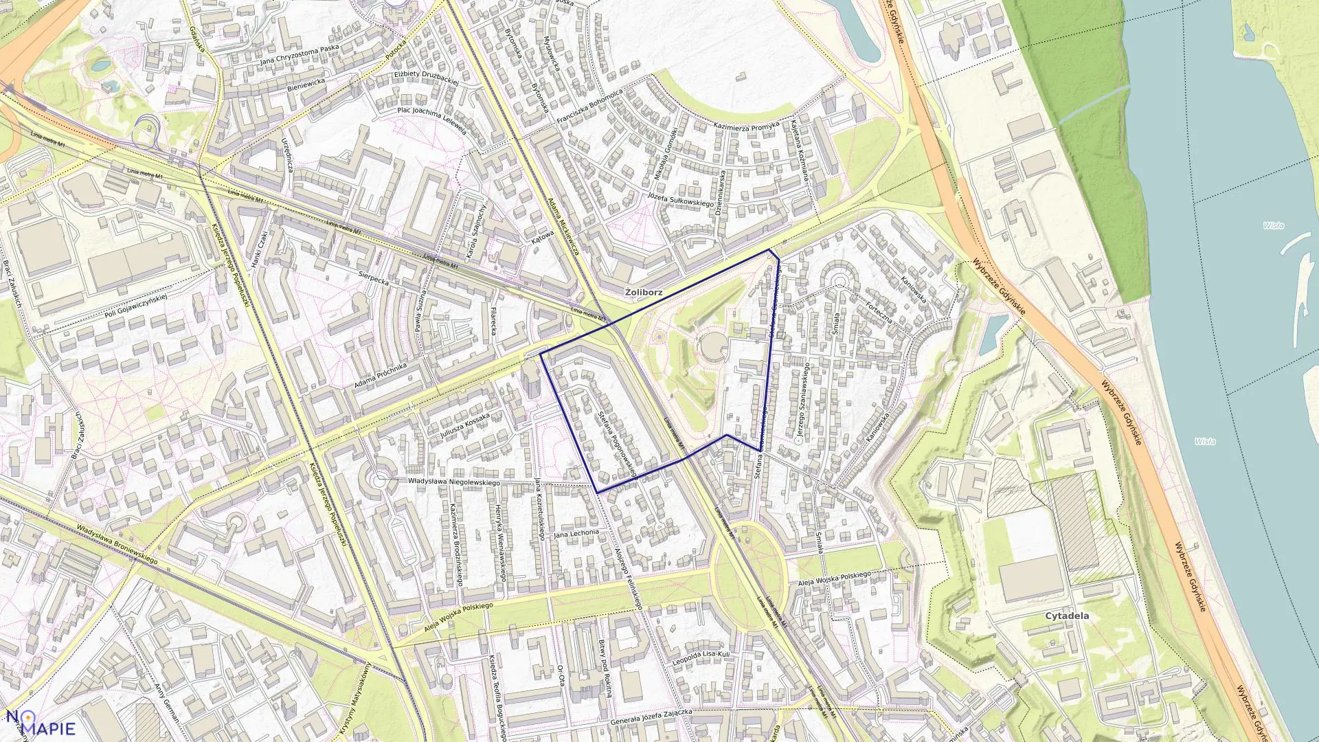 Mapa obrębu 7-01-11 w mieście Warszawa