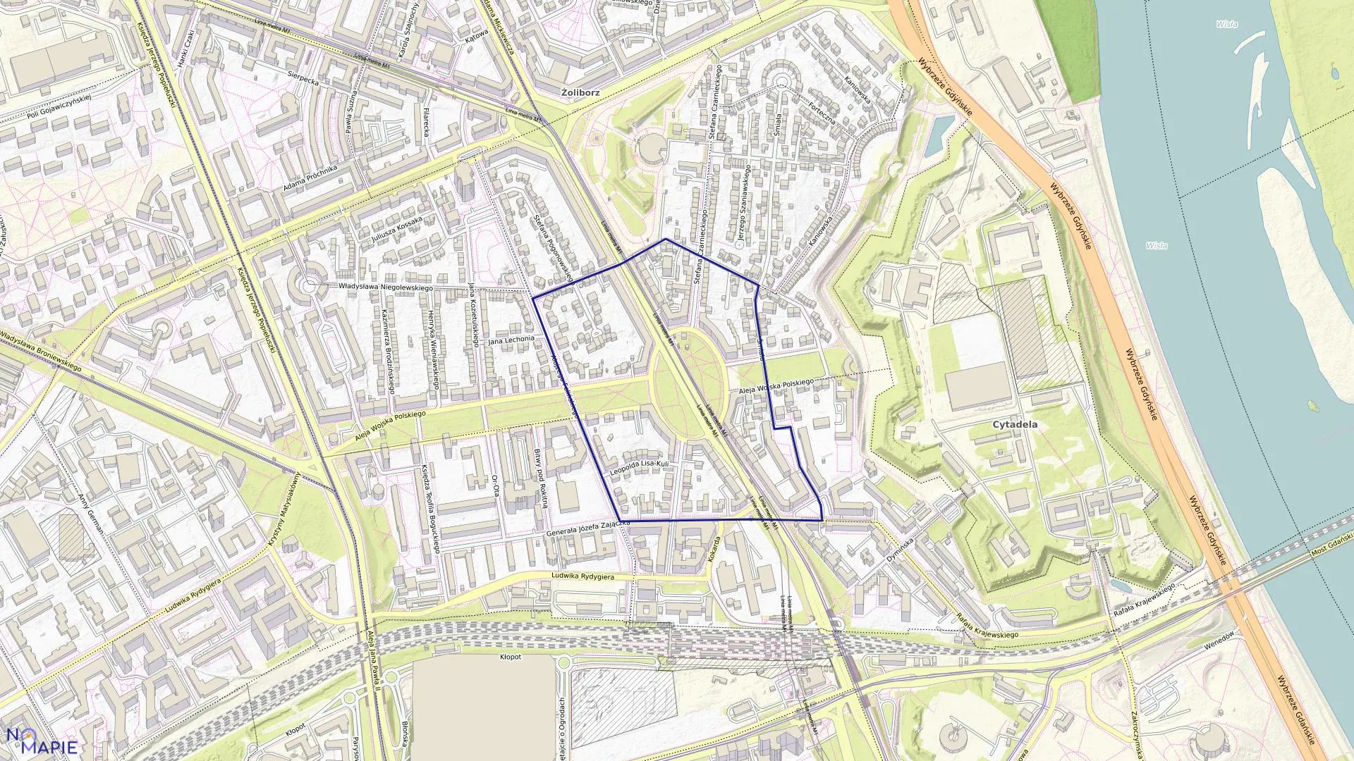 Mapa obrębu 7-01-15 w mieście Warszawa