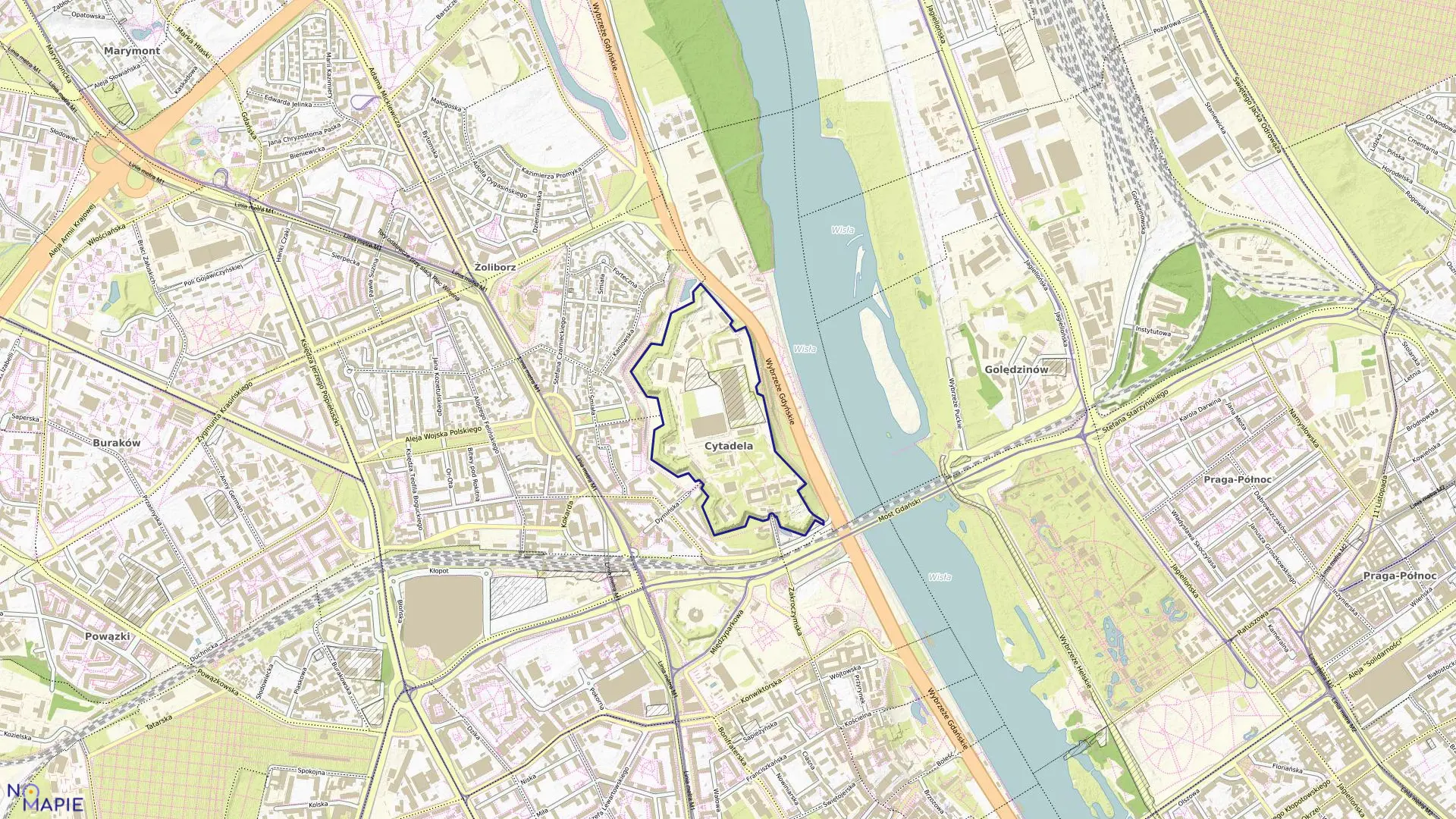 Mapa obrębu 7-01-17 w mieście Warszawa