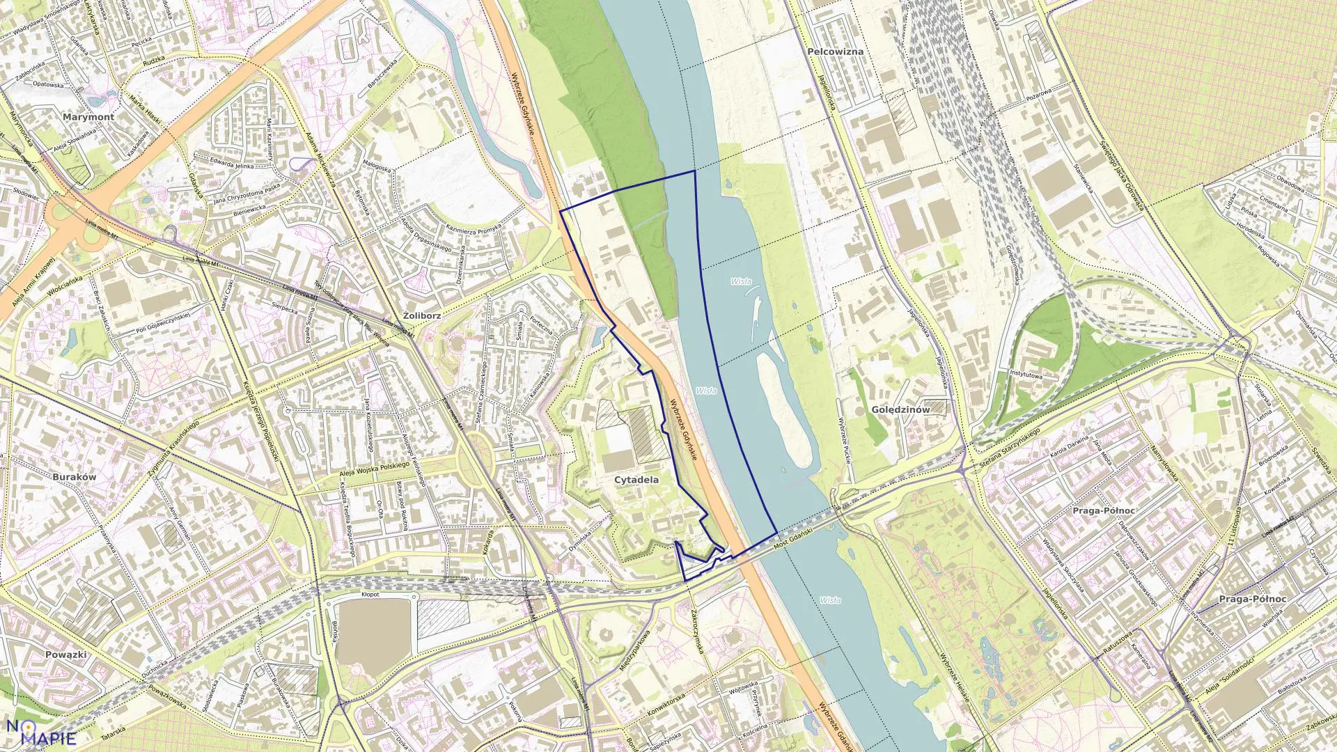 Mapa obrębu 7-01-18 w mieście Warszawa