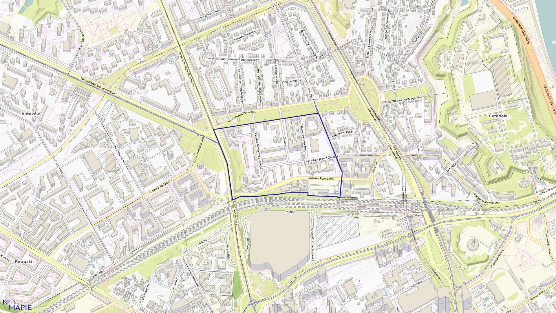 Mapa obrębu 7-01-19 w mieście Warszawa