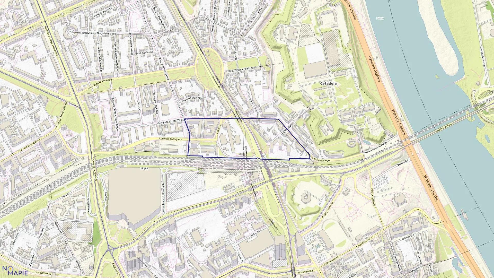 Mapa obrębu 7-01-20 w mieście Warszawa