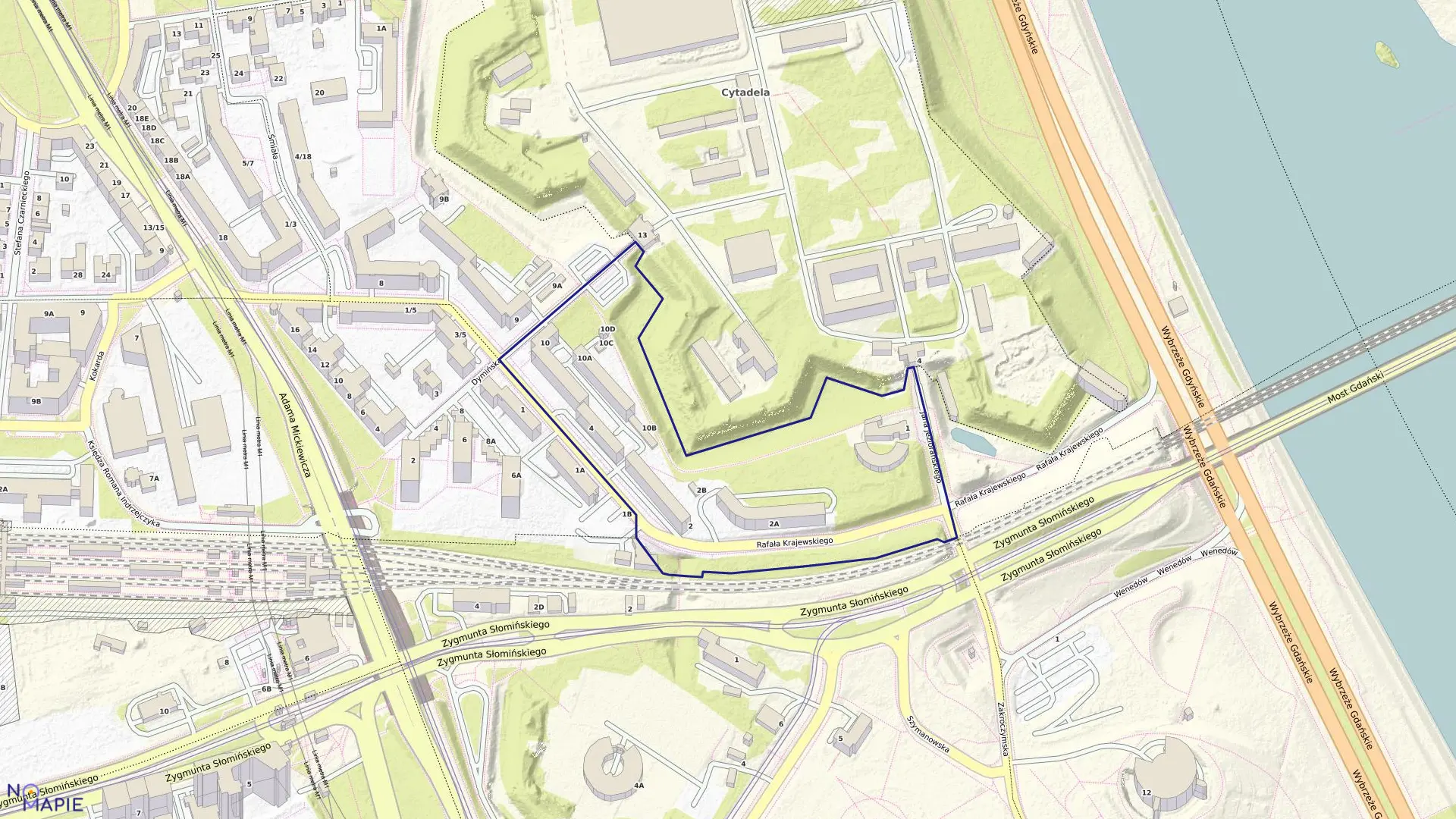 Mapa obrębu 7-01-21 w mieście Warszawa