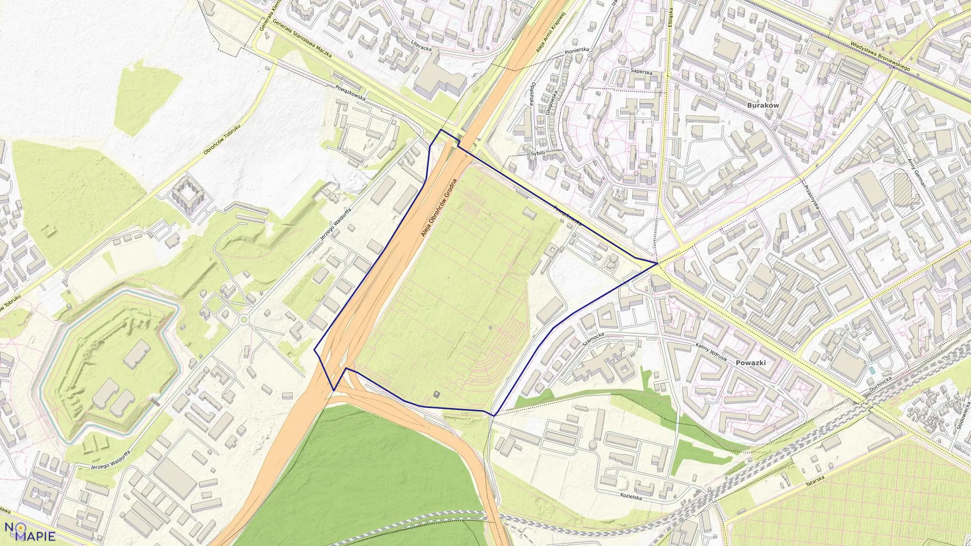 Mapa obrębu 7-03-01 w mieście Warszawa