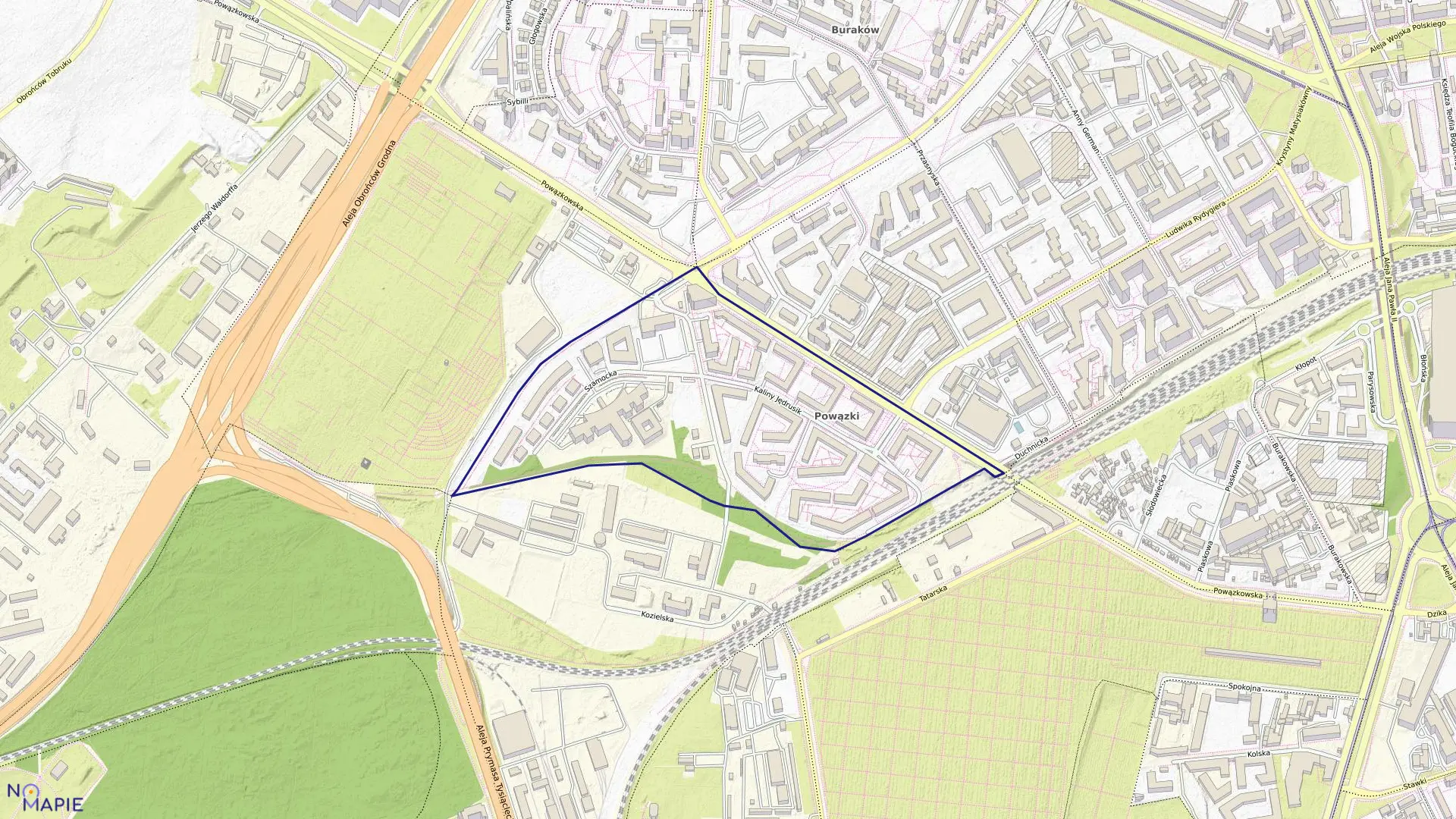 Mapa obrębu 7-03-02 w mieście Warszawa