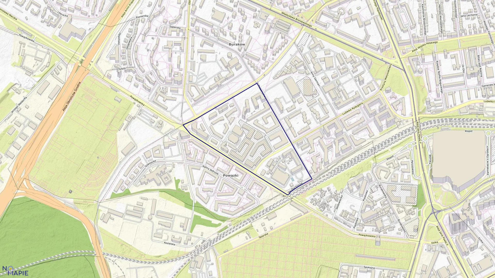 Mapa obrębu 7-03-03 w mieście Warszawa