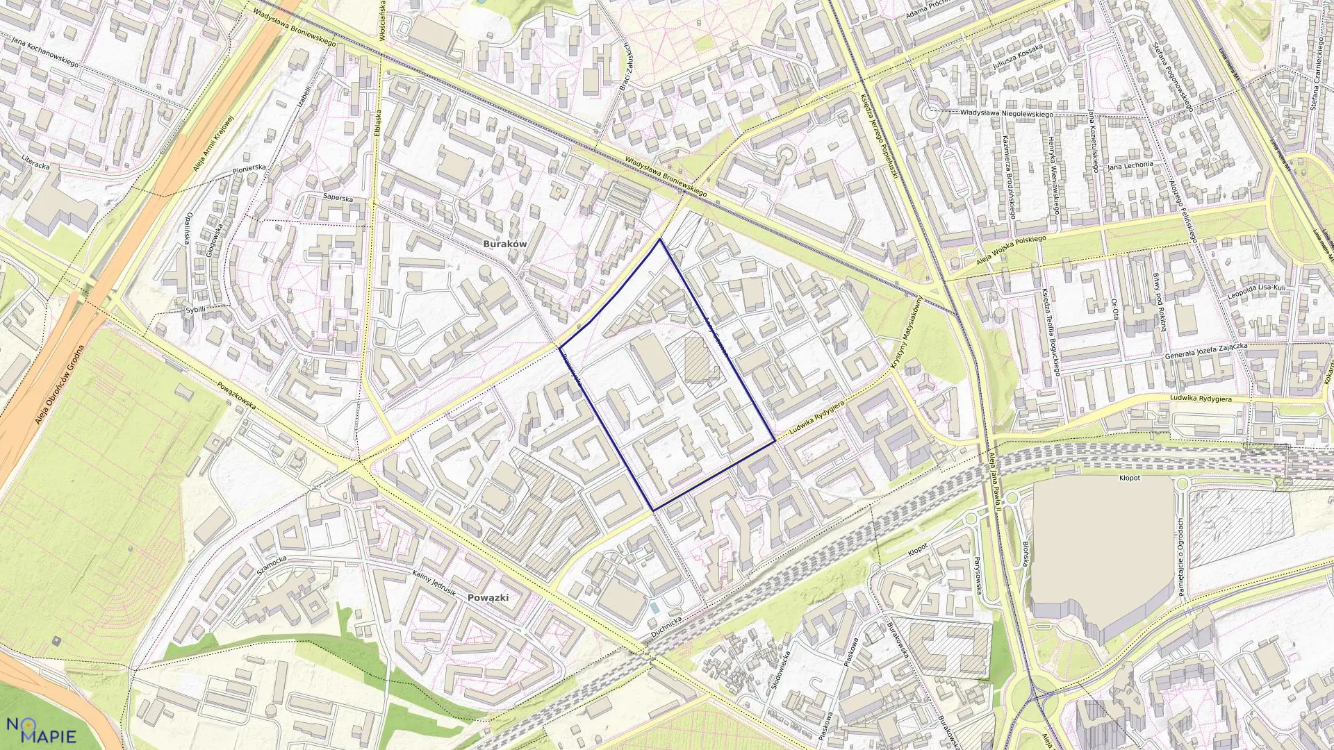 Mapa obrębu 7-03-04 w mieście Warszawa