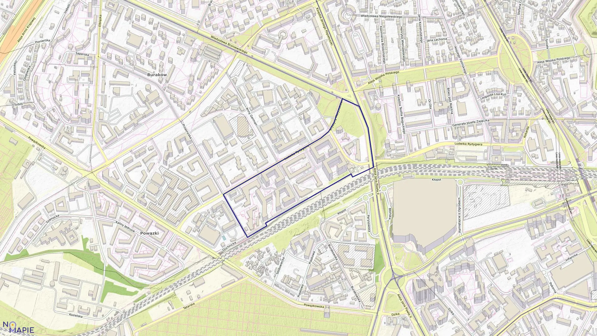 Mapa obrębu 7-03-06 w mieście Warszawa