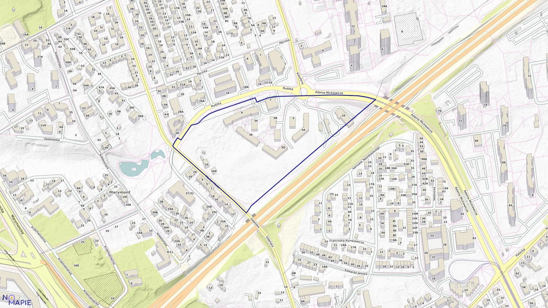 Mapa obrębu 7-04-10 w mieście Warszawa