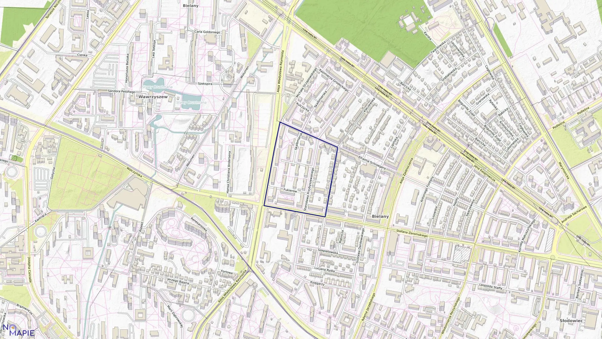 Mapa obrębu 7-05-06 w mieście Warszawa