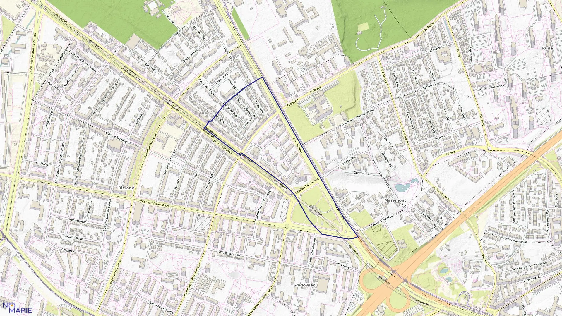 Mapa obrębu 7-05-09 w mieście Warszawa