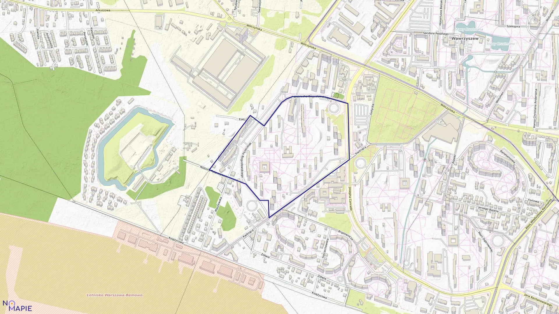 Mapa obrębu 7-08-09 w mieście Warszawa