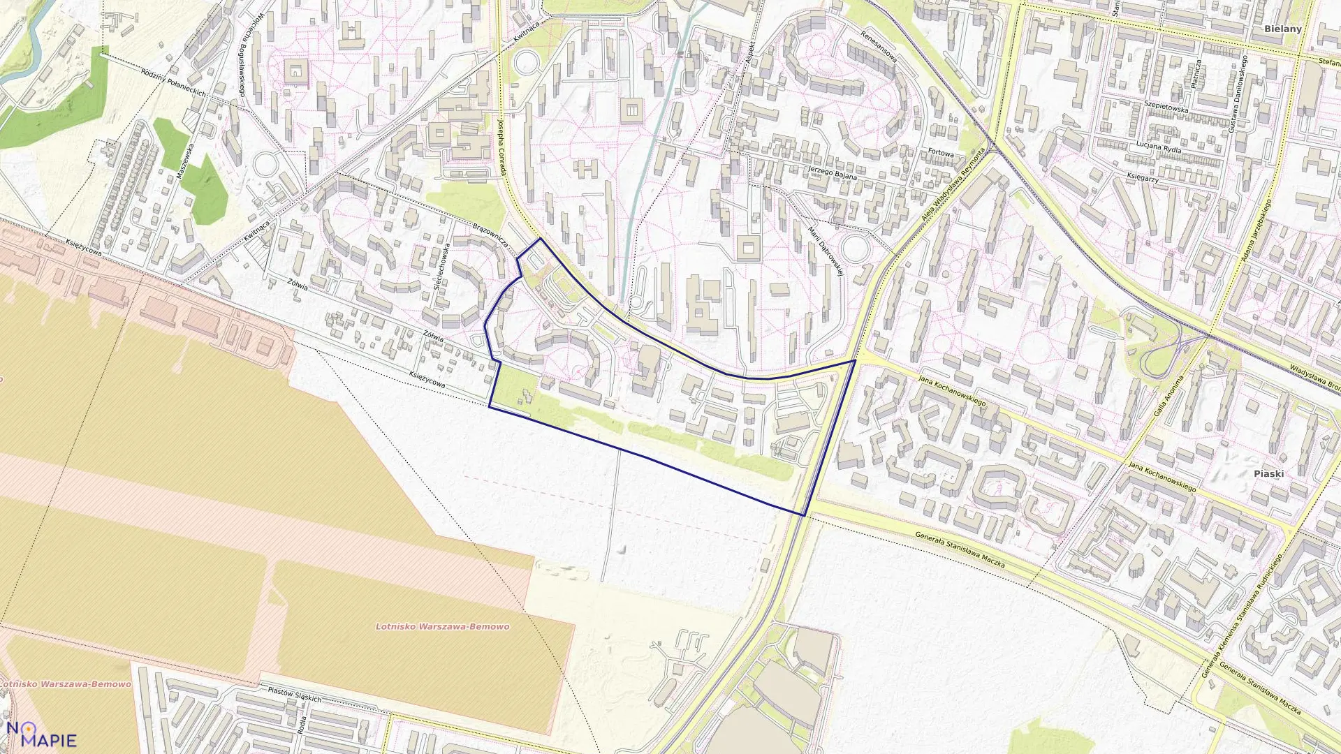 Mapa obrębu 7-08-15 w mieście Warszawa