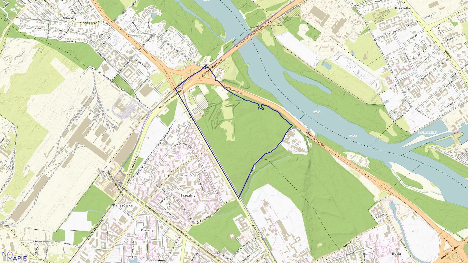 Mapa obrębu 7-09-01 w mieście Warszawa