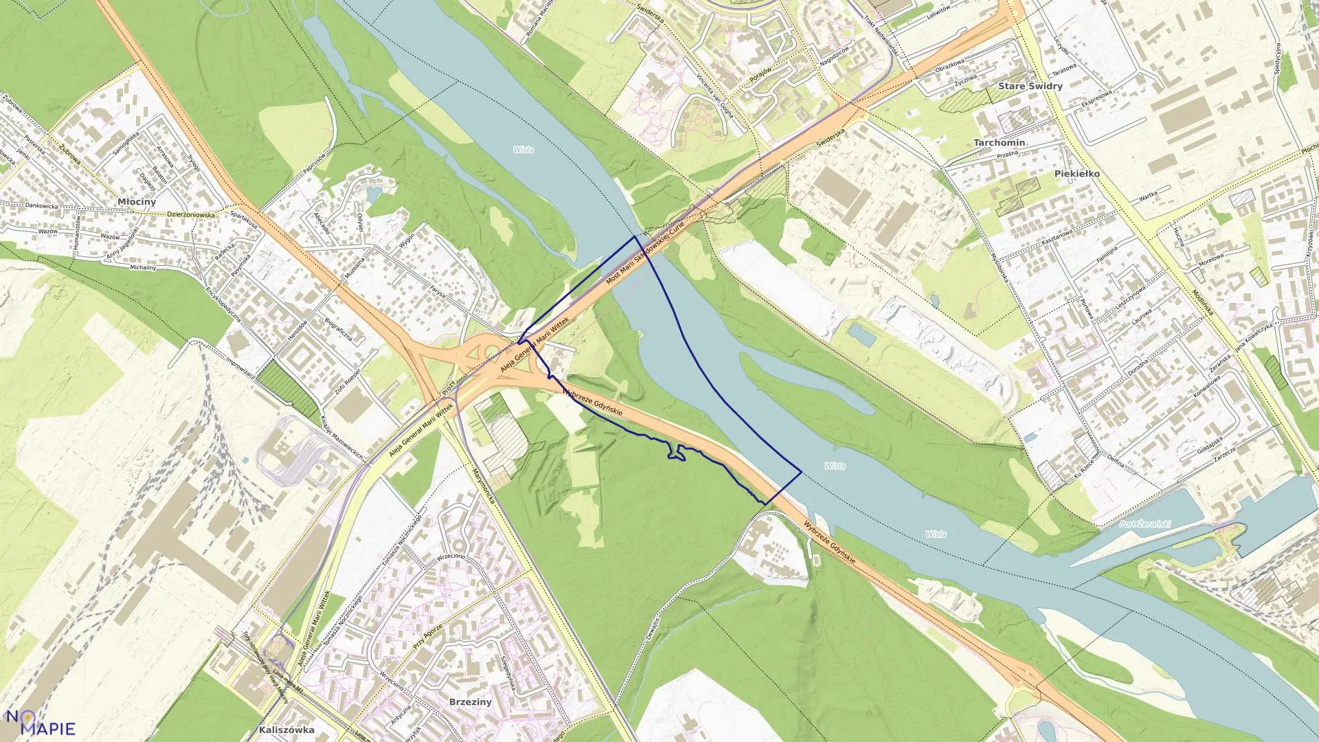 Mapa obrębu 7-09-02 w mieście Warszawa