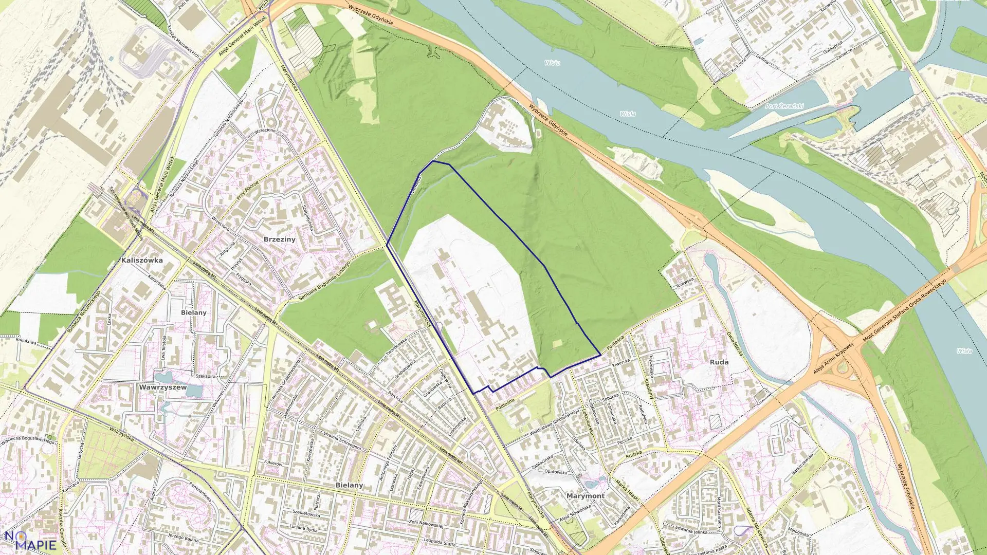 Mapa obrębu 7-09-03 w mieście Warszawa