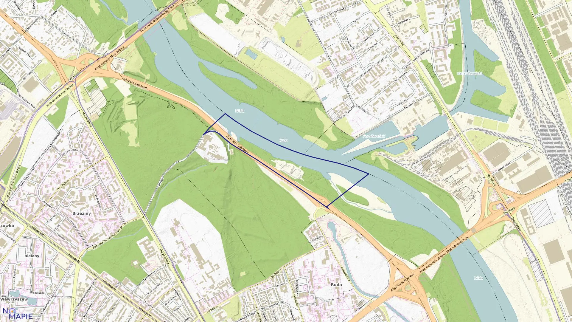 Mapa obrębu 7-09-05 w mieście Warszawa