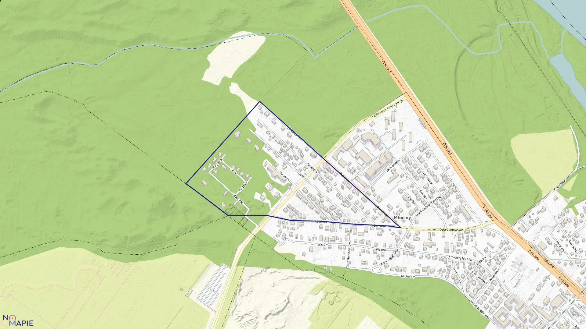 Mapa obrębu 7-10-01 w mieście Warszawa