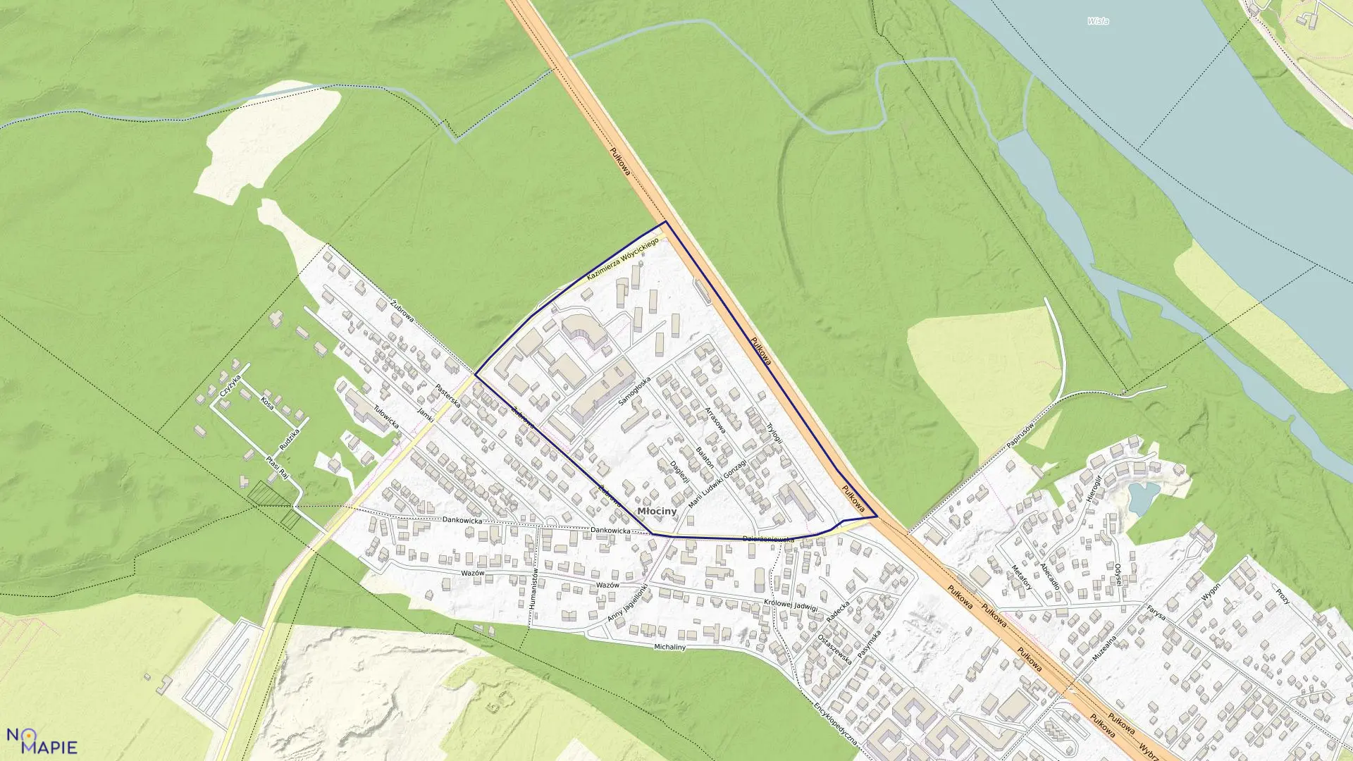 Mapa obrębu 7-10-02 w mieście Warszawa