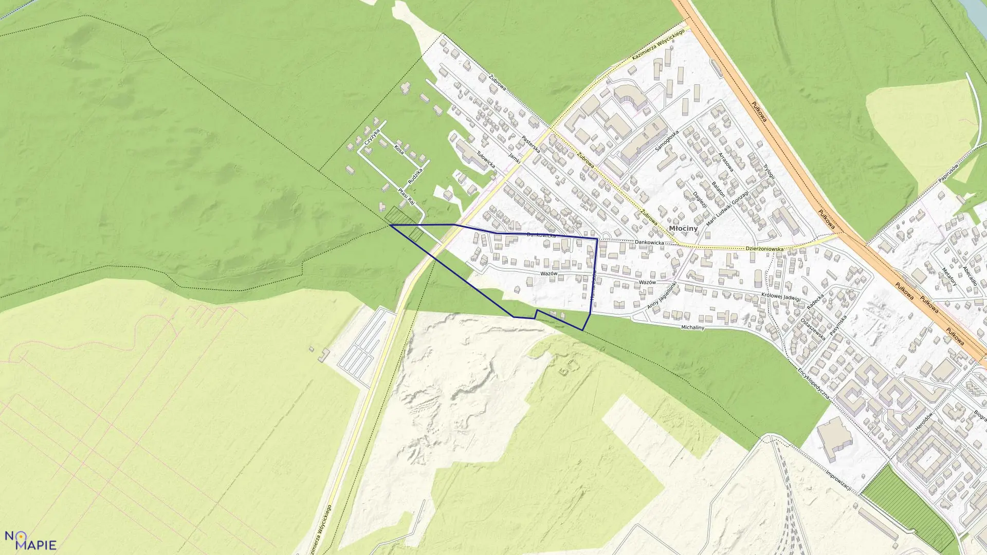 Mapa obrębu 7-10-03 w mieście Warszawa