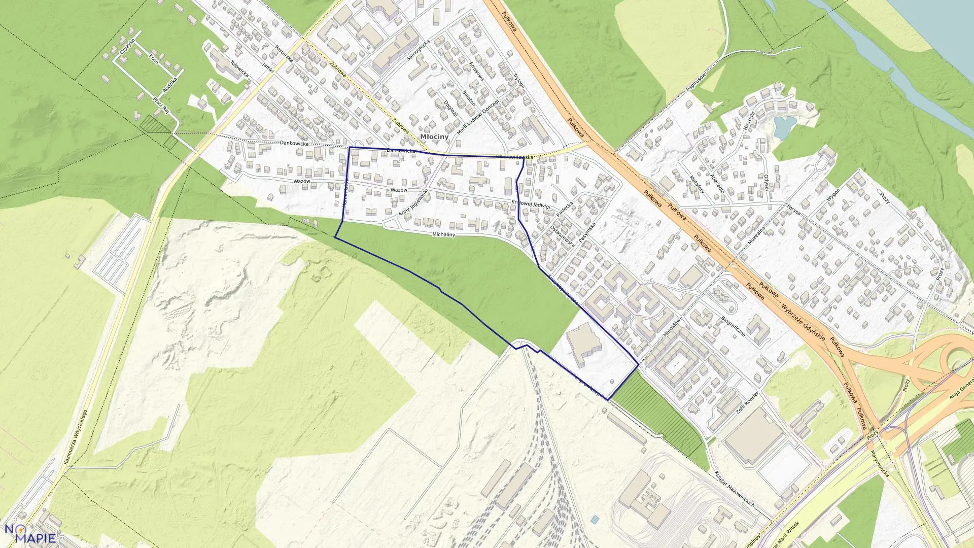 Mapa obrębu 7-10-04 w mieście Warszawa