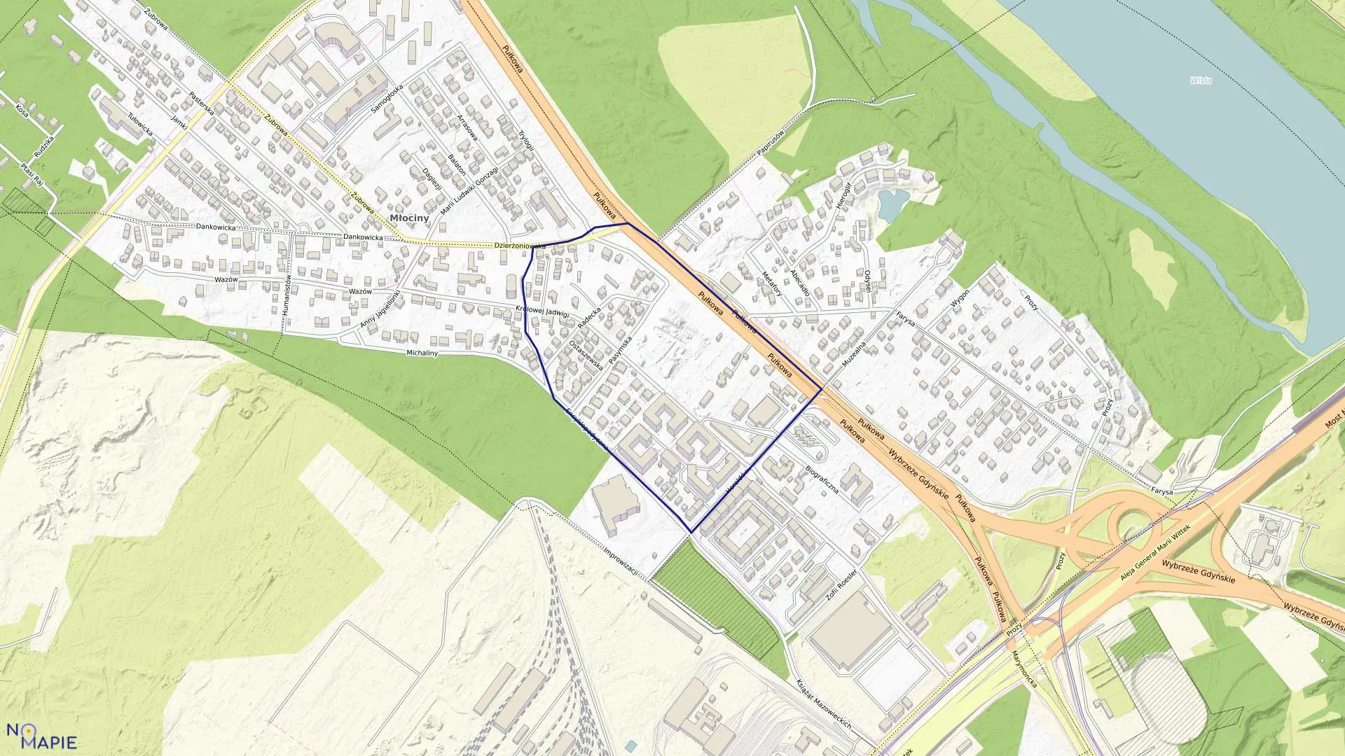 Mapa obrębu 7-10-05 w mieście Warszawa