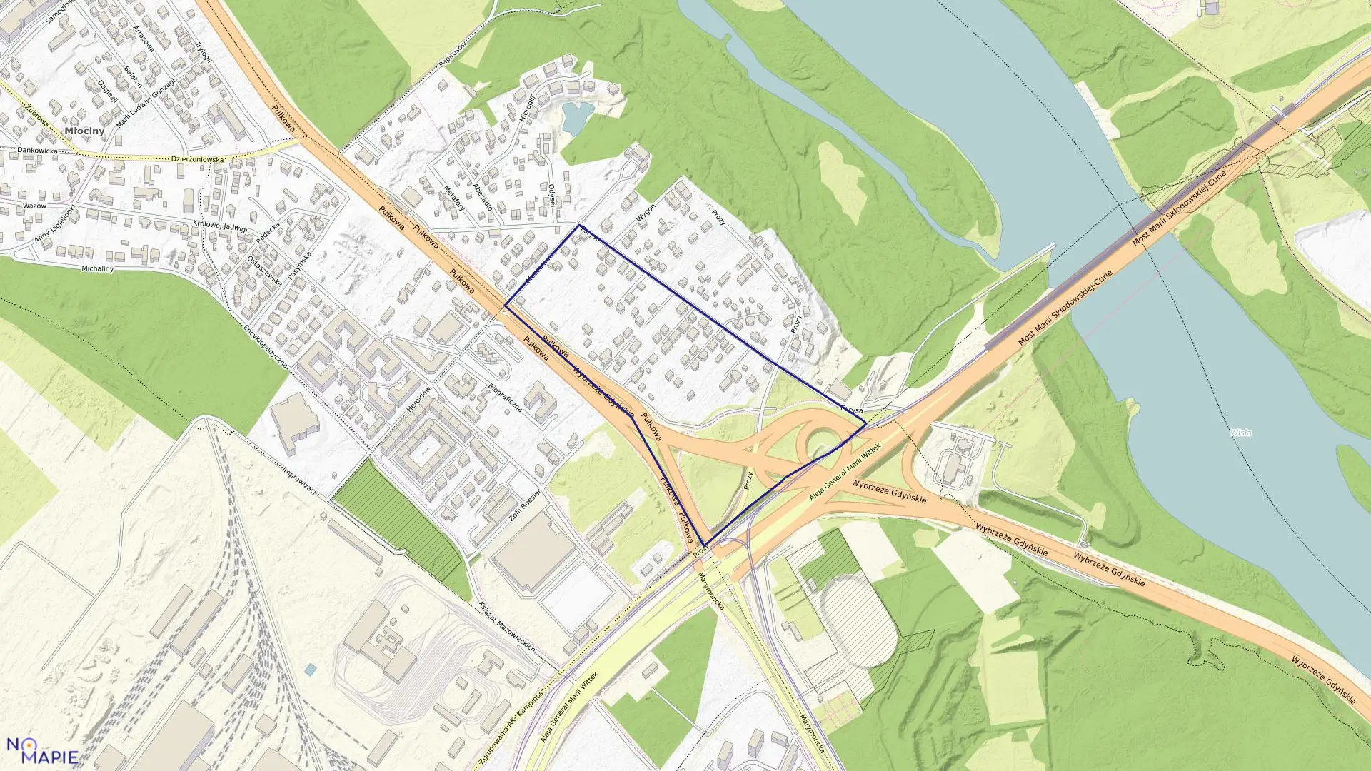 Mapa obrębu 7-10-06 w mieście Warszawa