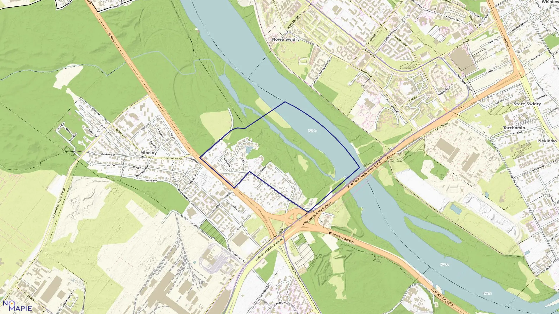 Mapa obrębu 7-10-07 w mieście Warszawa