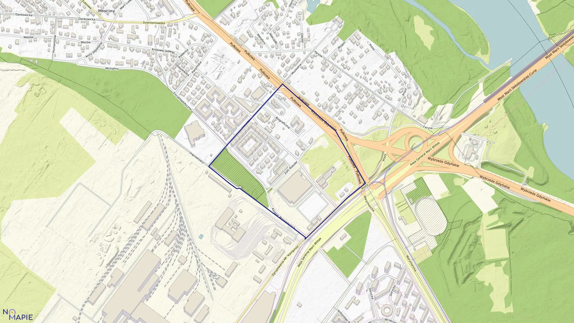 Mapa obrębu 7-10-08 w mieście Warszawa