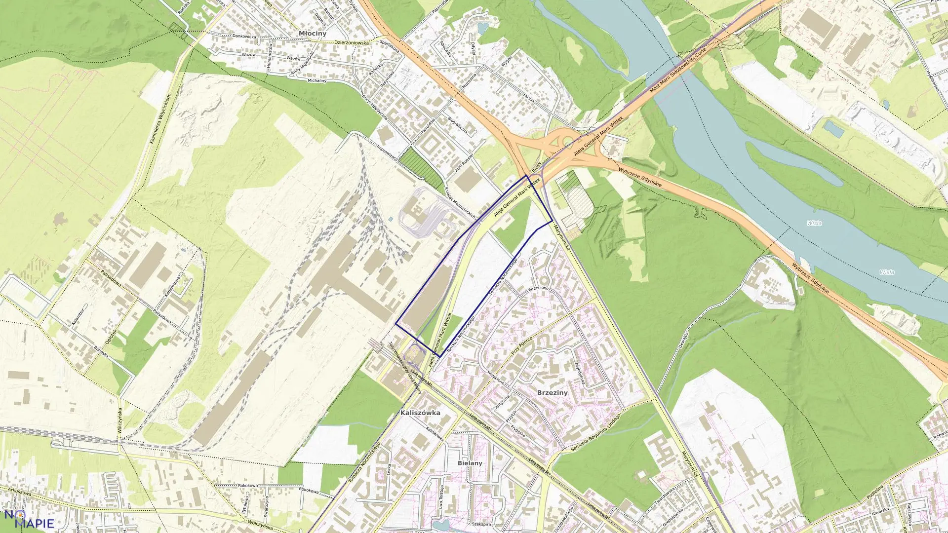 Mapa obrębu 7-11-04 w mieście Warszawa