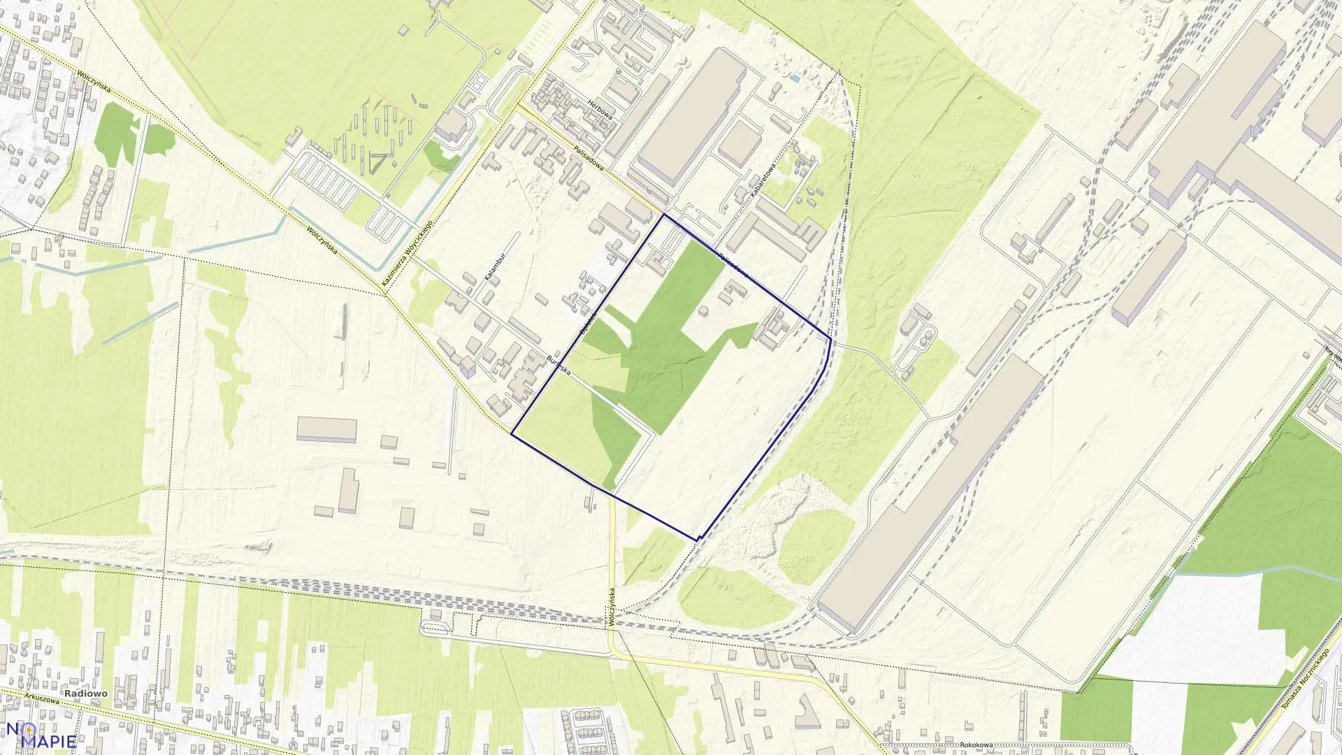 Mapa obrębu 7-11-07 w mieście Warszawa