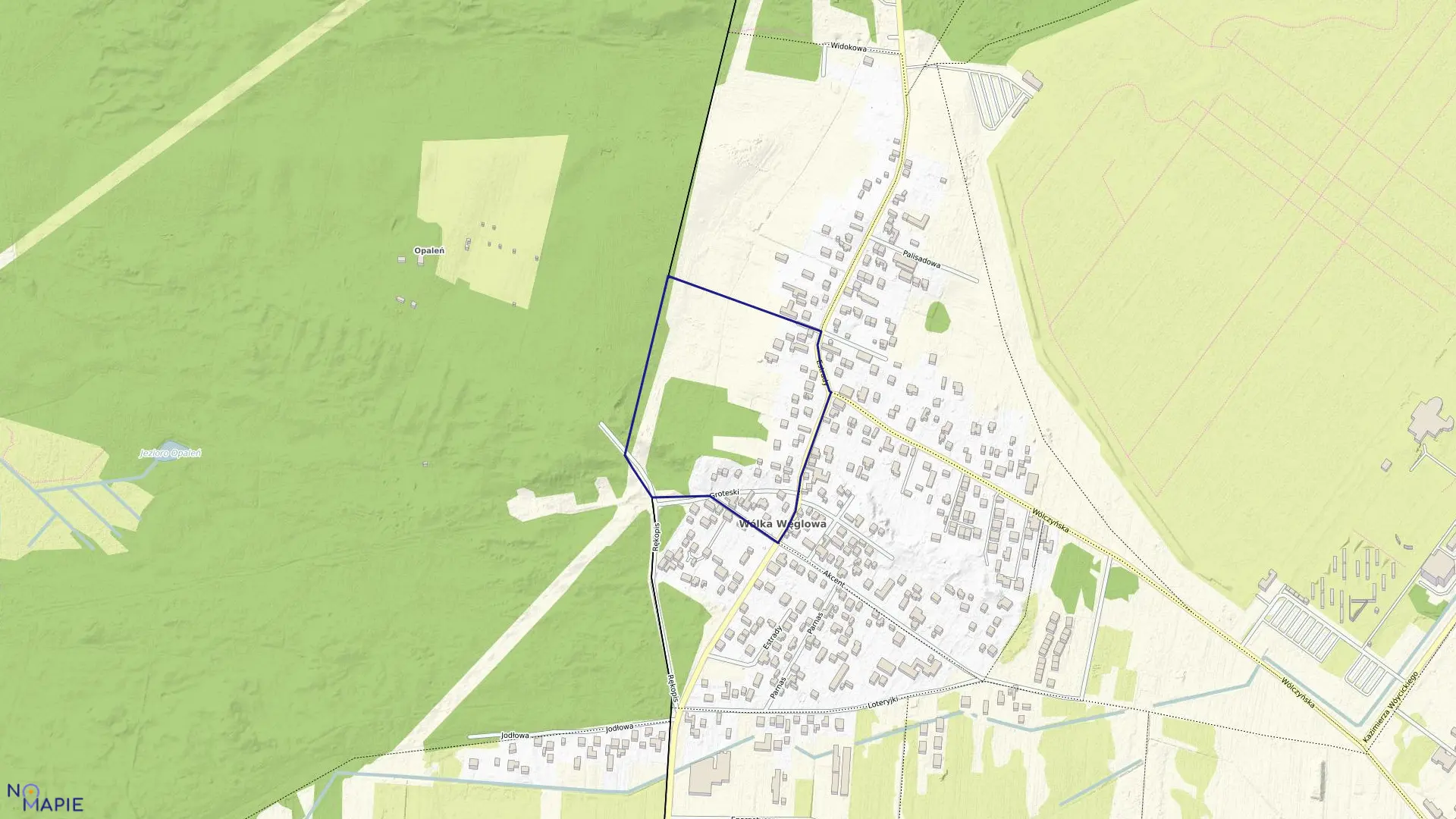 Mapa obrębu 7-12-02 w mieście Warszawa