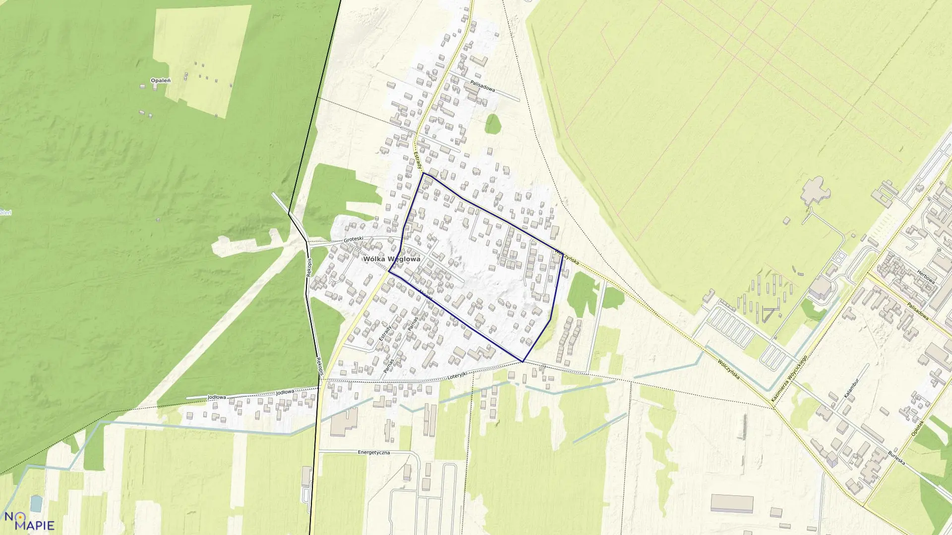 Mapa obrębu 7-12-05 w mieście Warszawa