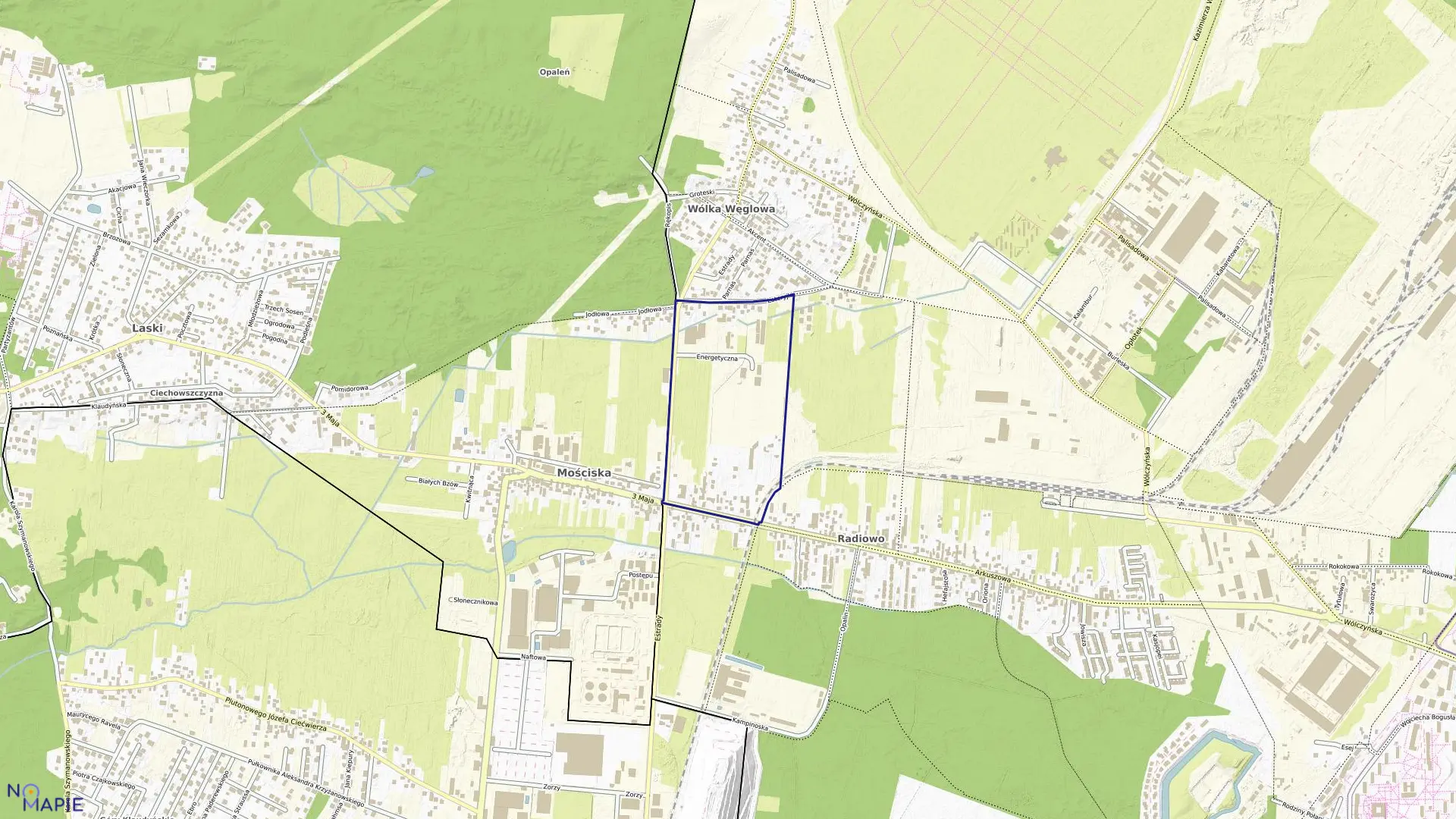 Mapa obrębu 7-12-06 w mieście Warszawa