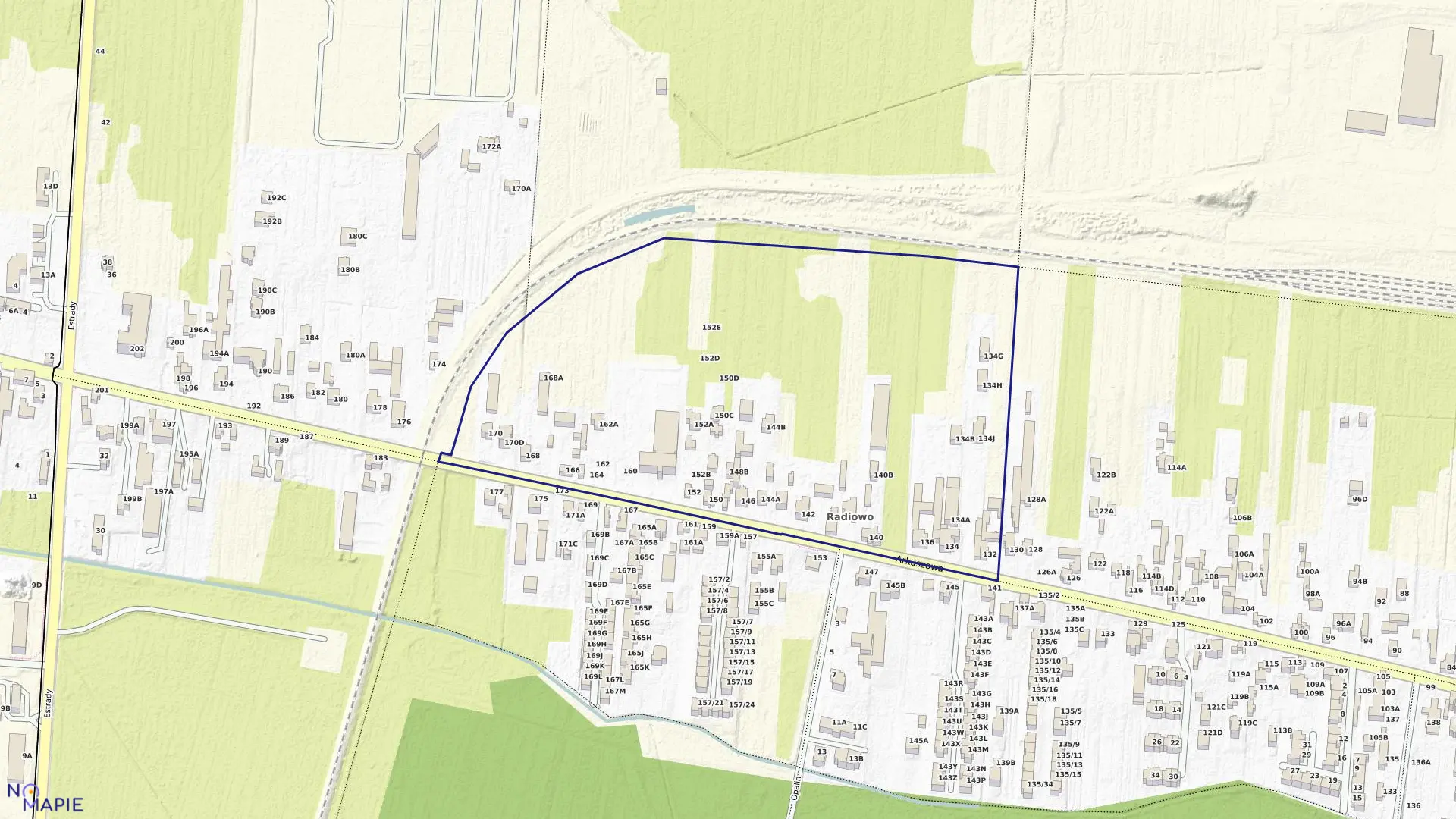 Mapa obrębu 7-12-07 w mieście Warszawa