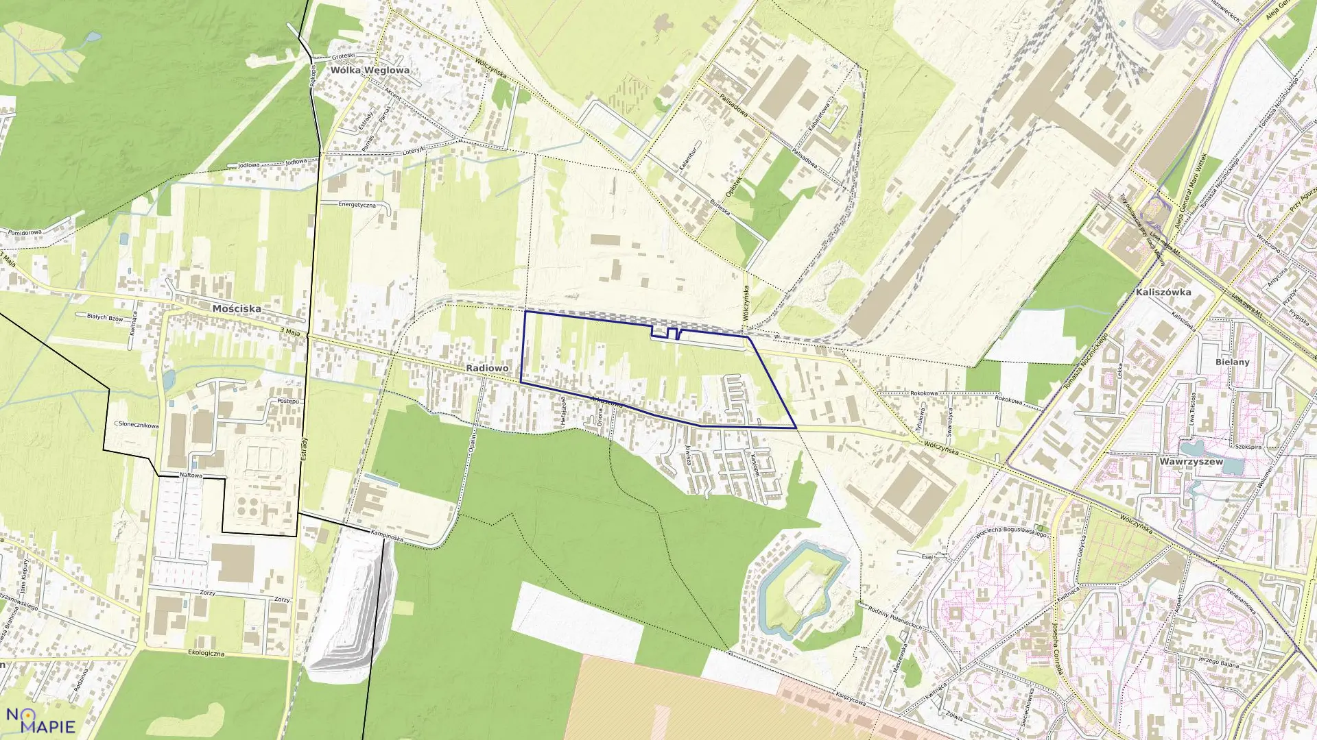 Mapa obrębu 7-12-08 w mieście Warszawa