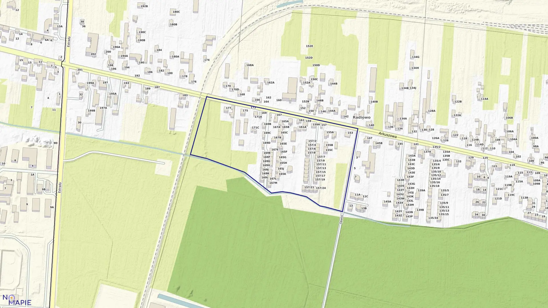 Mapa obrębu 7-12-09 w mieście Warszawa