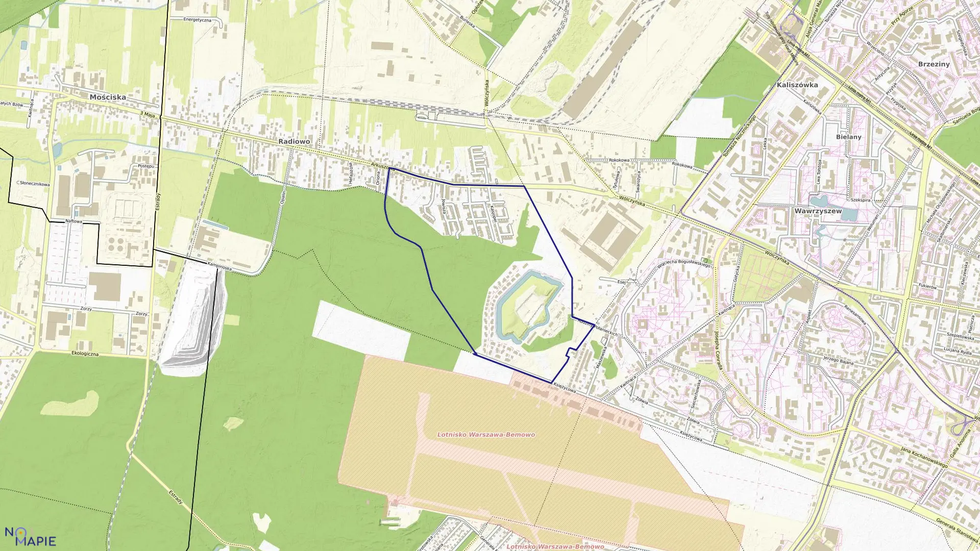 Mapa obrębu 7-12-14 w mieście Warszawa