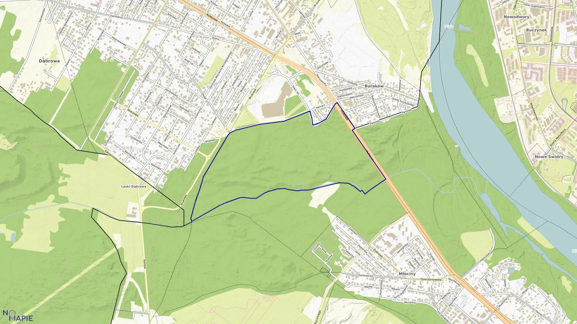 Mapa obrębu 7-13-01 w mieście Warszawa