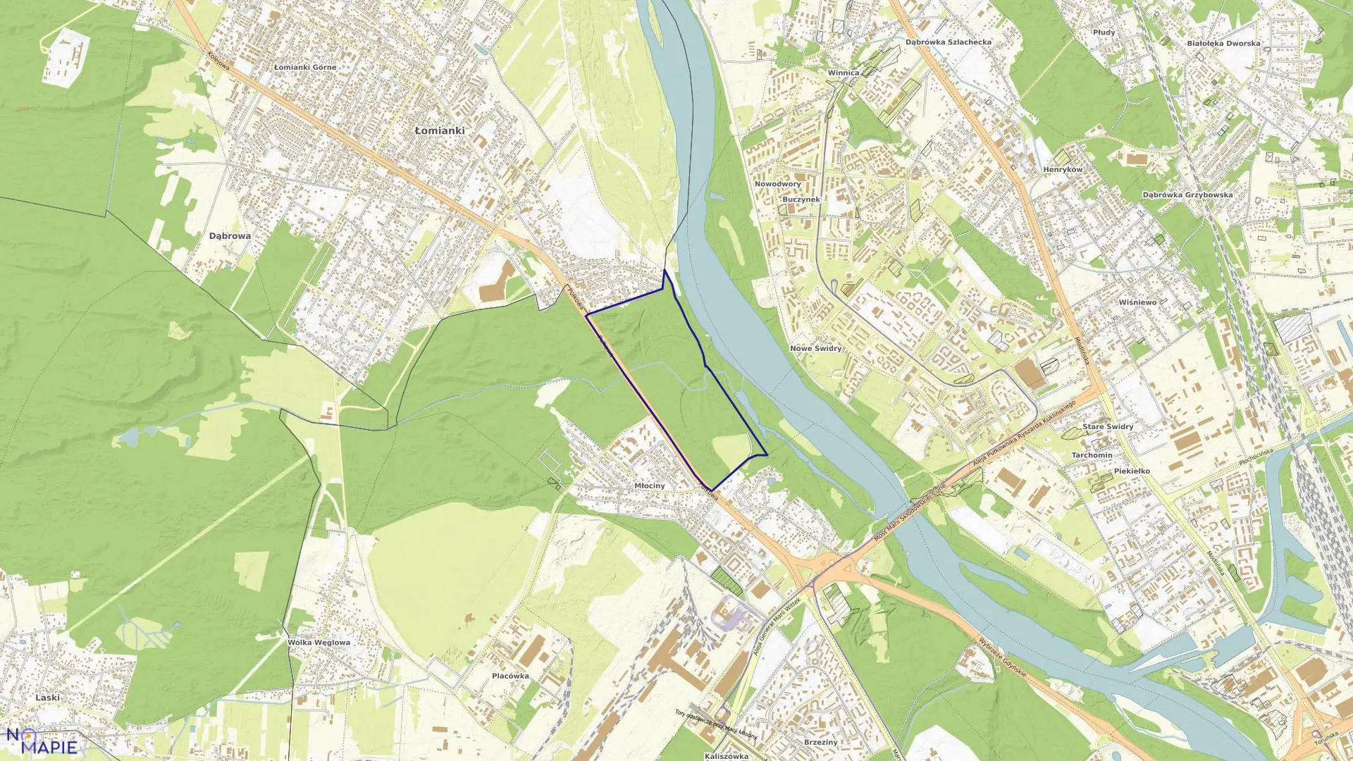 Mapa obrębu 7-13-02 w mieście Warszawa