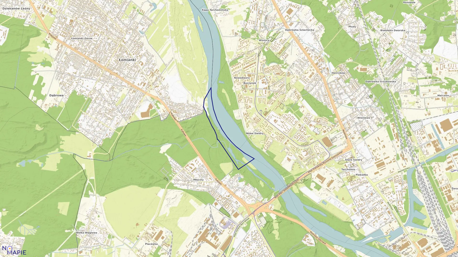 Mapa obrębu 7-13-03 w mieście Warszawa