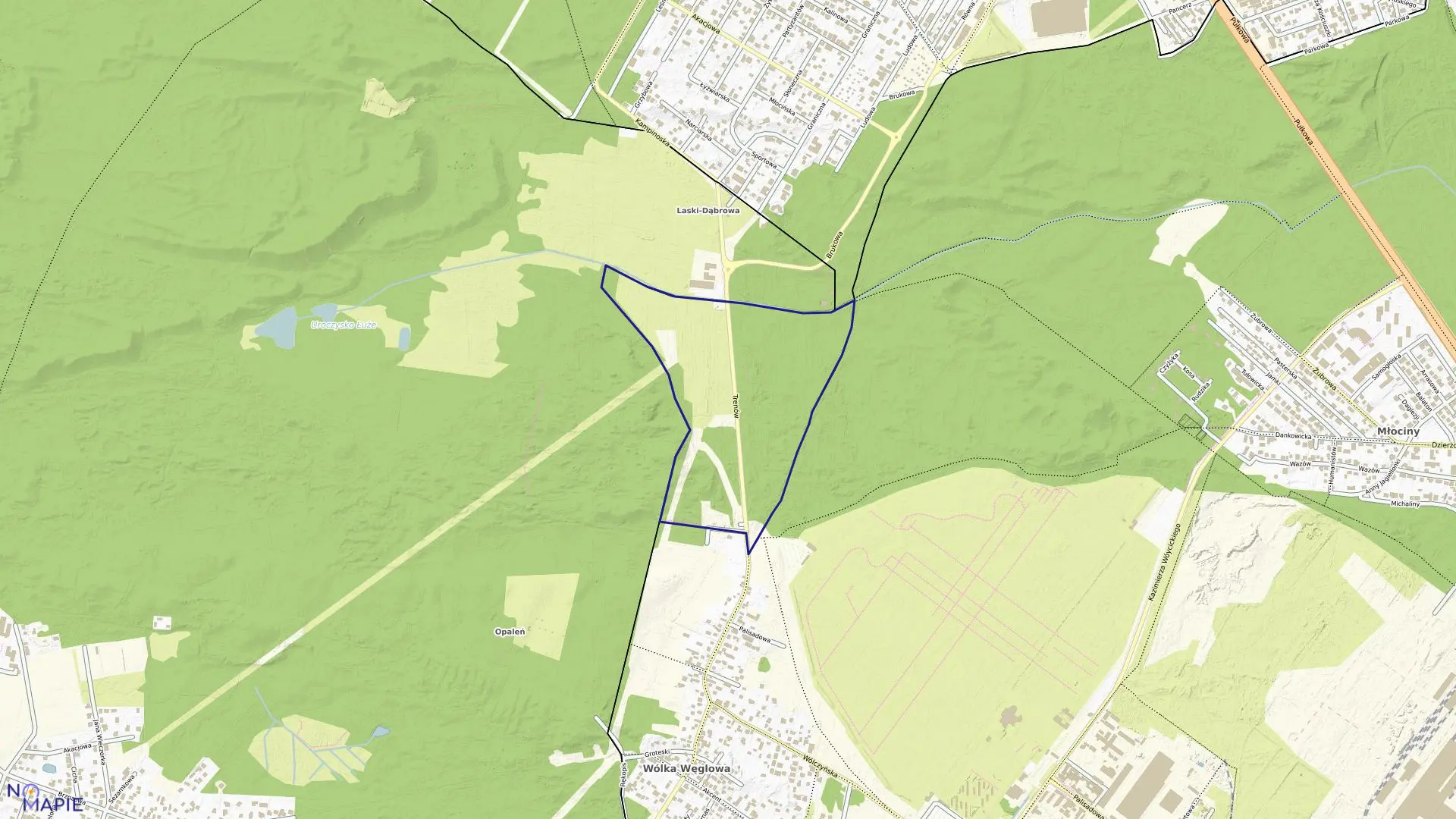 Mapa obrębu 7-13-04 w mieście Warszawa