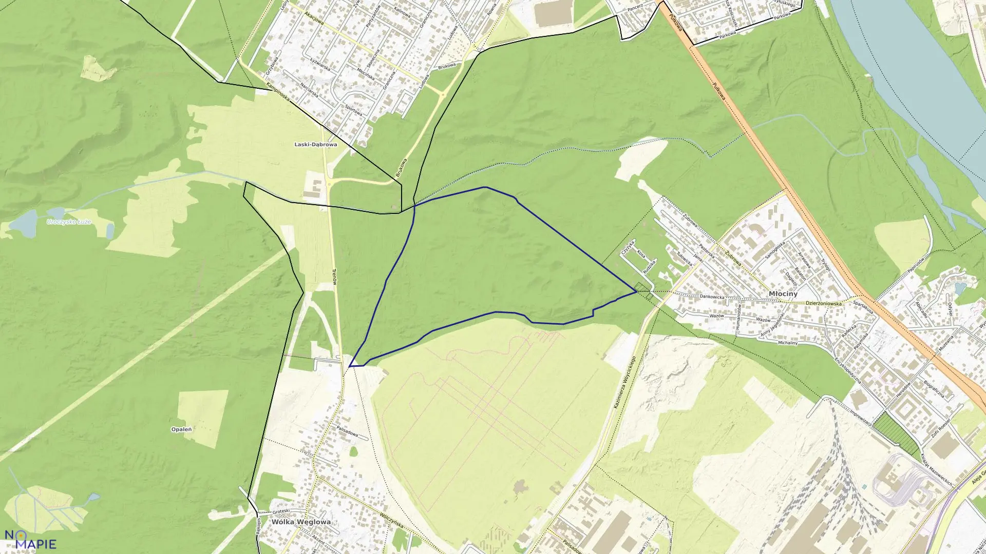 Mapa obrębu 7-13-05 w mieście Warszawa