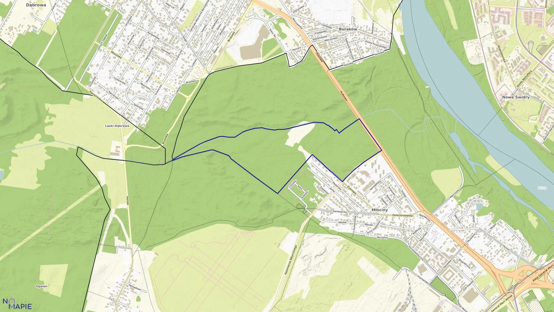 Mapa obrębu 7-13-06 w mieście Warszawa