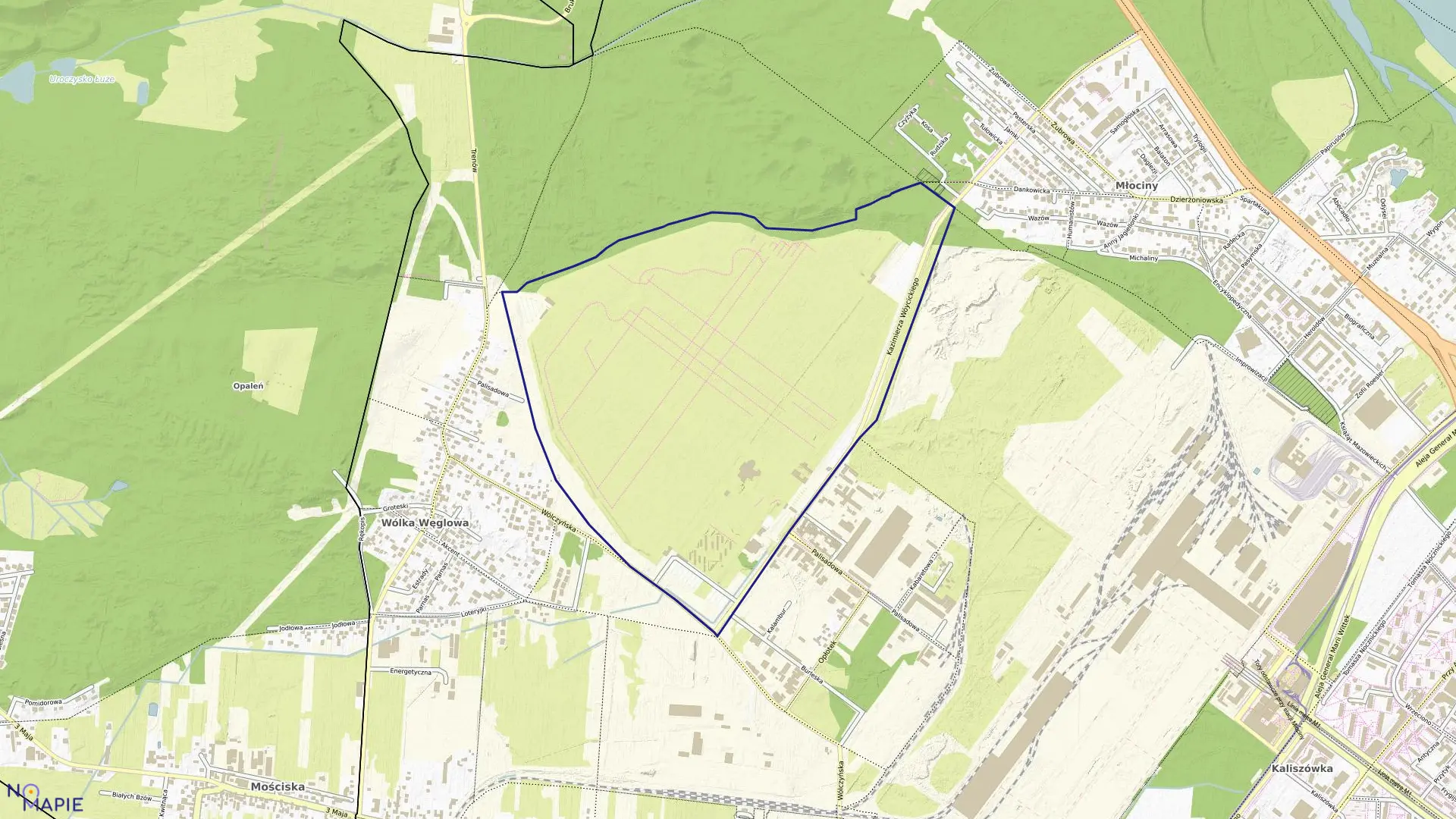 Mapa obrębu 7-13-07 w mieście Warszawa