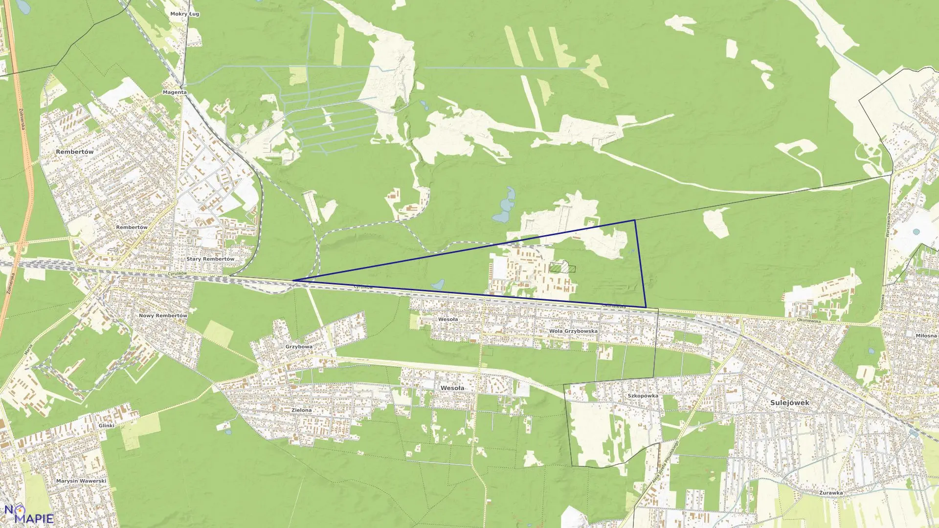 Mapa obrębu 8-01-01 w mieście Warszawa